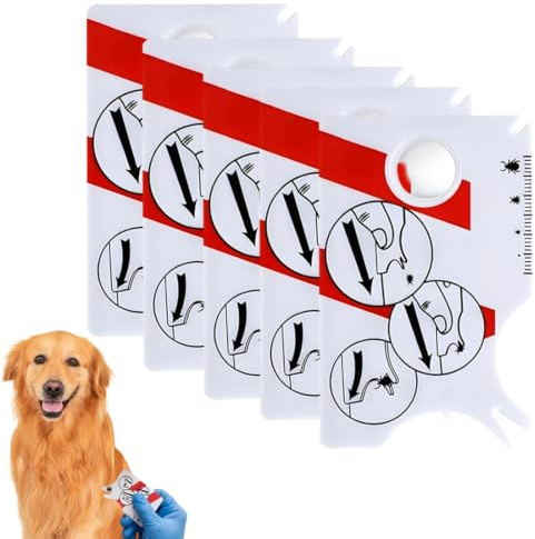 XUZOPIM 5 Pièces Carte De Retrait De Tiques Pour Les Personnes Pratique Et Portable Balance De Carte À Tiques Avec Loupe Élimination Rapide Des Tiques