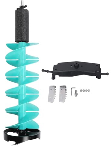 Jnchdghwa Kit di Trapano Elettrico per Ghiaccio con Punte Incisive Resistenti All'Impatto da 6 Pollici, Trapano per Ghiaccio Resistente con Posizionatore per Pesca in Situazioni di Emergenza.