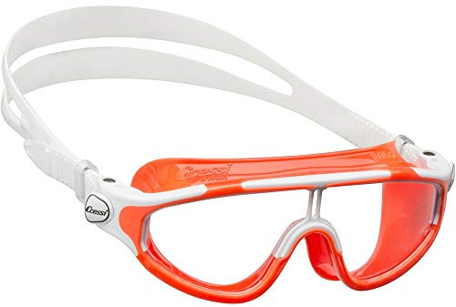 Cressi Kid's Baloo Premium Swim Goggle - Orange/White - Clear Lens