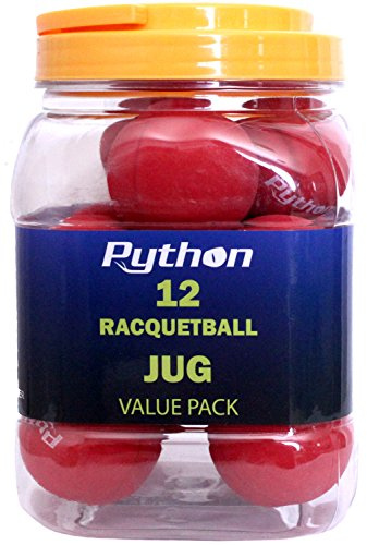 Python Red Racquetballs (Value Pack - 12 Ball Jug/Lightning Fast!)