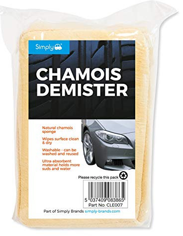 Simply CLE007 Car Wash Clean and Dry Natural Chamois Sponge, Cream, One Size