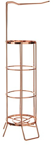 Premier Housewares Toilet Roll Holder, Iron Wire, Rose Gold, 16 x 21 x 62 cm