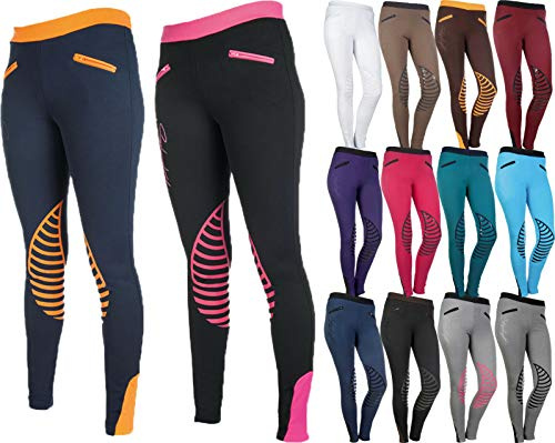 HKM 9228 Reitleggings Starlight, Silikonkniebesatz Mädchen, Kornblau/Dunkelblau,158/164