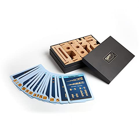 SumBlox Starter Set de 38 bloques de construcción matemática, bloques de números educativos de madera maciza STEM, juego de 36 tarjetas de actividad