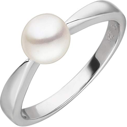 Jobo Damen Ring SWZP 925 Sterling Silber 1 Süßwasser Perle Perlenring Silberring Größe 54