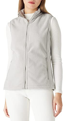 Outdoor Ventures Fleece Weste für Damen,Weich Ärmellos Jacke mit Reißverschlusstaschen, Sport Laufweste Frühling Herbst Fleeceweste Frauen Grau S/36