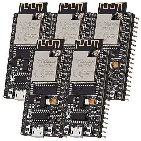 AZDelivery 5 X NodeMCU ESP32 S Kit Bluetooth Audio BLE MCU Moduli di sviluppo Wifi Board con 2,4 GHz WLAN Dual Core CPU Processore integrato 2-in-1 Microcontroller incluso E-Book