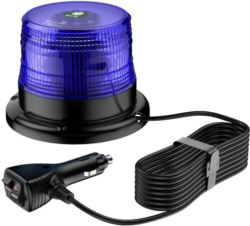 EYPINS 40 LED Rundumleuchte, 40W Auto Warnleuchte, Rundumleuchte Blau, Magnet Warnlicht Blinkleuchte Strobe Beacon Light mit 5 Meters-Kabel für 12V/24V Truck, KFZ, LKW, Traktor | E57 IP65