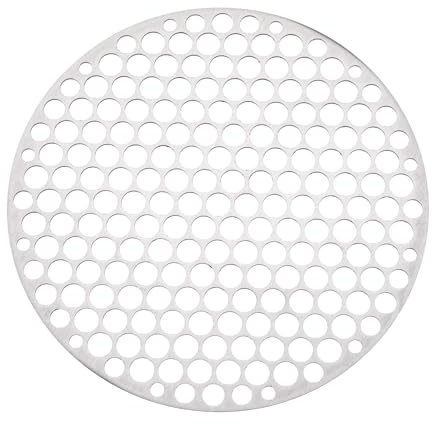 PATIKIL 18cm Round Barbecue Grill Mesh Grate, 7 Circular Stainless Steel BBQ Mesh Rack Circular Hole Round Barbecue Grilling Net for Outdoor Camping Home Party Family Gatherings