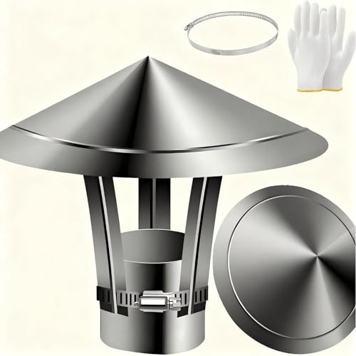 Sombrerete Chimenea De Acero Inoxidable, Tapas Chimeneas Nieve Y Lluvia, Sombrero En Forma Seta, Para Conductos(120mm/4.7in)