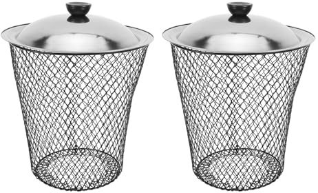 COLLBATH Lot de 2 Bacs à Compost Enterrés pour vers Bac à Compost - Poubelle en Fil de Fer avec Couvercle pour Le Recyclage des Déchets de Jardin Et L'amélioration du Sol.