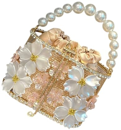Uppmuntrat blommigt ramverk arbete glidande kristalldetaljer permanent PVC modifierbar väska elegant traditionell crossbody för kvinnor