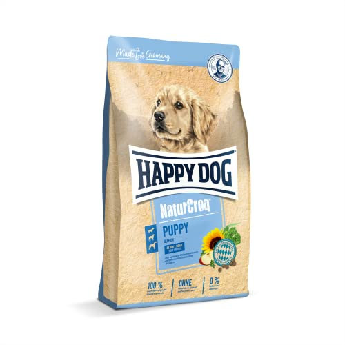 Happy Dog 60515 – NaturCroq Puppy – Alleinfutter mit Kräutern für Welpen ab 4 Wochen bis 6 Monate – 4 kg Inhalt