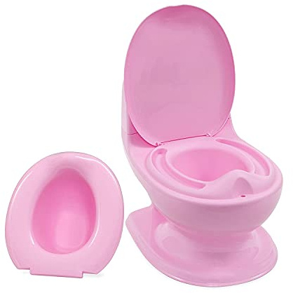 Nuby NV07007 My Real Potty - Vasino per bambini con rumore di risciacquo, 18 mesi, colore: Rosa