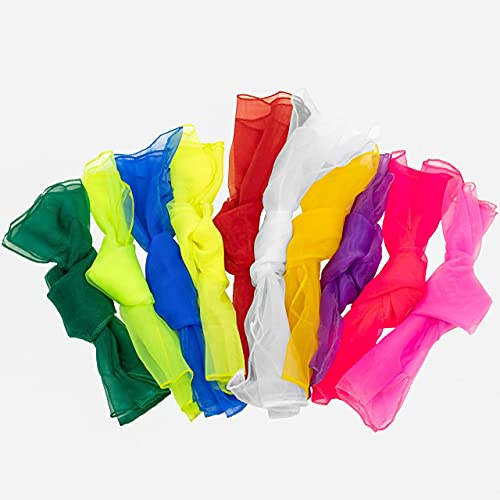 METIS Juggling Scarves [10 Pack] - Juggling & Dance Scarves | Dance Accessories | Sensory Play Equipment | Silk Cloth Fabric Juggling Scarves for Kids