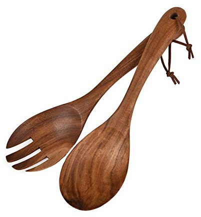 Faruxue Salladsbestick i 2 st/set salladssked och gaffel set salladsblandning middag gaffel och sked långt handtag matlagningsredskap för kök
