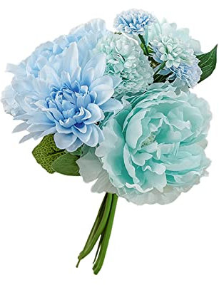 Simulation de fleurs artificielles Bouquet de pivoines Bouquet de mariage Fausse fleur Pivoine Fleur de soie Bouquet attaché à la main Rose Artificielle Centres de table for les tables Fleurs séchées