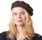 CHARM Baskenmütze Damen Beret Häkelmütze Barrett - Sommer Mütze Pantomime Französische Mütze Strickmütze Lochmuster Dunkel Braun