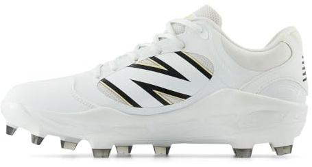 New Balance Men's Fresh Foam 3000 V7 Molded Baseball Shoe, White/Black, 10 W
