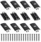 SUPAWAY 50 Pcs Clips für Holzböden aus Kunststoff Aluminiumlegierung T-Clips für Terrassendielen 6 mm Spaltabstand Versteckte Abstandhalter mit 50 Schrauben für WPC/BPC Dielen Verbunddielen Schwarz
