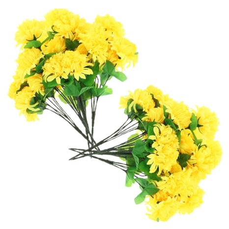 RORPOIR 8pezzi Bouquet Di Fiori Artificiali Di Crisantemo Per Decorazioni Cimiteriali Fiori Per Commemorazioni e Cerimonie Funebri Elegante e Realistico