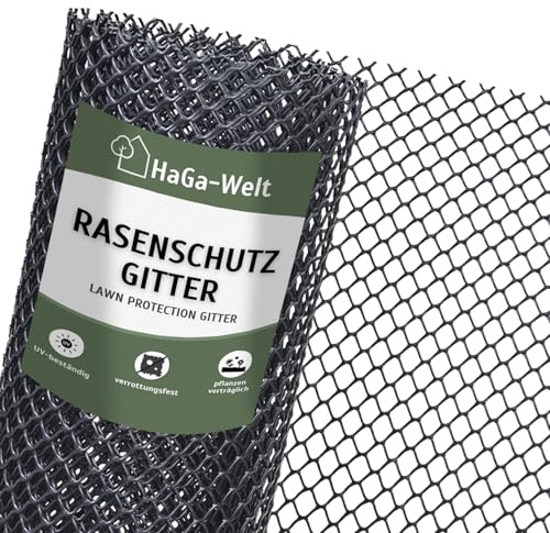 HaGa Grässkyddsgaller 2 m x 10 m av plast – robust körbart gräsgaller för trädgård och gräsmattor | uppfarter, hönsgård & i sluttningen | kompatibel med robotgräsklippare