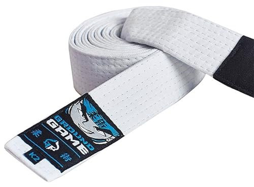 Ground Game BJJ Weißer Gürtel Kinder | BJJ Gürtel K1-195 cm | Brazilian Jiu-Jitsu Belt | Kampfsport Gürtel Martial Arts