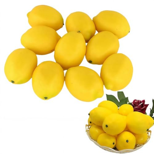 10 pcs Alimento artificiale di frutta finta al limone per la casa Cucina da casa Decorazione Decorazione per feste Esposizione realistica