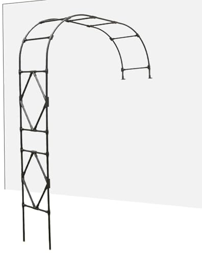 Medio arco negro para plantas trepadoras, 120/150/180/210/240/280 cm, arco de rosas de montaje automático, soporte de enrejado de entrada de jardín, decoración al aire libre