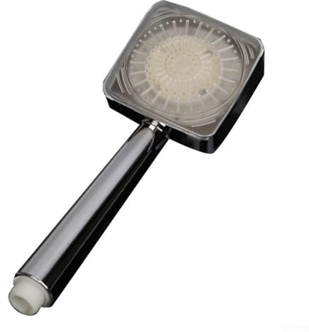 Pommeau de douche à main avec lumière LED avec capteur de changement de couleur pour salle de bain, finition chromée, en plastique ABS, pulvérisateur de douche alimenté par débit d'eau