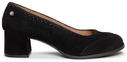 miMaO Zapatos pies Anchos de Piel con picado en Negro, EU 41