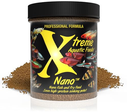 Xtreme Nano 0.5mm Sinking Pellets – High-Protein Fish Food for Nano & Community Fish, Krill-Based Formula for Color, Immune Support, and Vitality – Complete Nutrition for Small Aquarium Species (5oz)