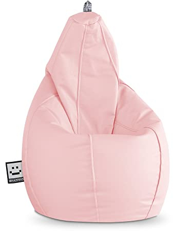 HAPPERS Puff Pera para Salón y Dormitorio con Relleno | Polipiel Alta Resistencia | Sillón Relax Ergonómico Infantil y Juvenil | Puff para Leer y Jugar | Rosa 130x75 XL