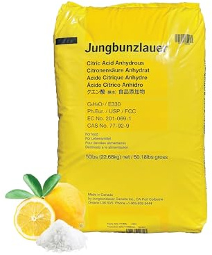 Citric Acid – USP Anhydrous Fine Granular – Food and Pharmaceutical Grade Organic Acid – Natural Flavor Enhancer and pH Adjuster – Ideal for Food, Cosmetic, and Cleaning Applications Canada (50 lb)