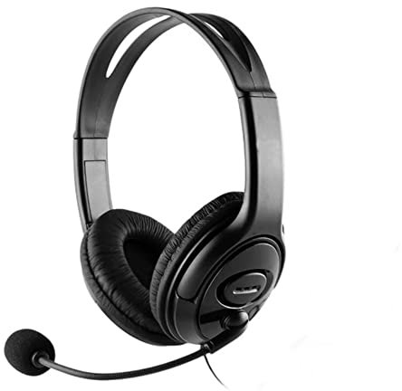 CoolChat U1 – Auriculares para chat en línea con micrófono, control de volumen en cable, ligeros, diadema ajustable, cable 2m, conexión USB. Para PC, ordenador portátil