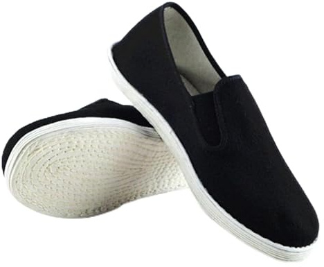 HUMINGG Kung fu shoes Cotton Sole Mens Kung Fu Closed Toe Slip On Shoes Black Cotton Shoes Vintage Chinese Kung Fu Shoes Wing Chun Tai Chi (Color : Black, Size : 44)