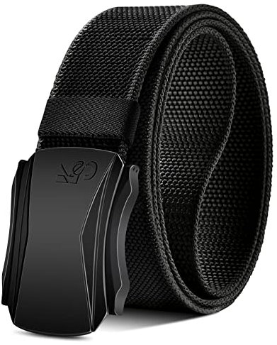 KEMISANT Taktischer Gürtel, Gürtel Herren Militär Wandern Arbeitsgürtel Koppelgürtel 38mm,Schnellverschluss Metallschnalle(Schwarz-125cm/38-42 taille verstellbar)