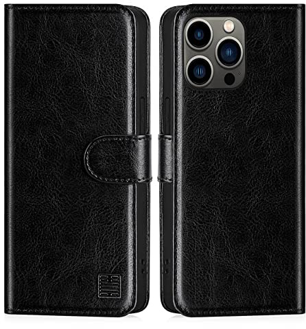 32nd Book Wallet PU Leather Flip Case Cover For Apple iPhone 14 Pro Max (6.7), Design With Card Slot and Magnetic Closure - Black