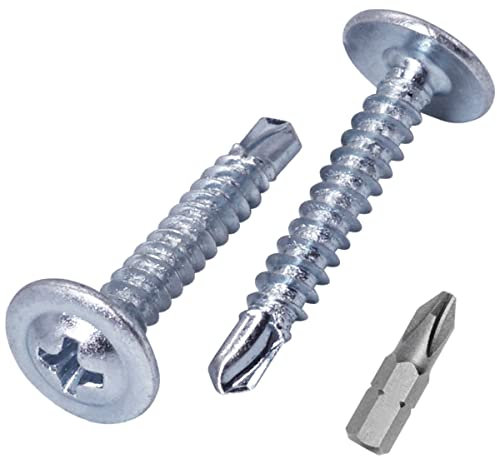 SKIR'CO (300 pezzi) Viti autoperforanti zincate 4,2 x 25 mm, vite per lamiera, testa a traliccio modificata PH