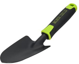 BLACK TOOLS® Garden Pflanzkelle | Zum EIN- und Umpflanzen | Rutschfester Griff | Korrosionsgeschützt | Länge 32 cm | Garten, Kübel, Balkonkästen, Beete