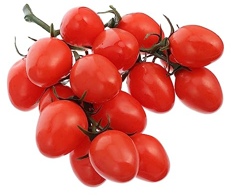 Yardwe Frutta Finta di Pomodorini Rossi in Plastica, Decorazione Realistica per Casa e Negozio, come Fotografia Prop e Ornamento Scenico