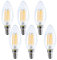 Etrogo Glühbirne E14 LED Kerze 4W LED 2700 Kelvin Warmweiß 400 Lumen Filament Ersetzt 40 Watt,Lampe Birnen in Kerzenform, 230V (Nitch Dimmbar-6-Stück)