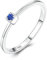 Epinki Schmuck Sterling 925 Silber Verlobungsring Frauen, Klassiker Form Trauringe Frauen mit Blau Zirkonia Rund, Sterling Silber Ring Vintage Gr.60 (19.1)