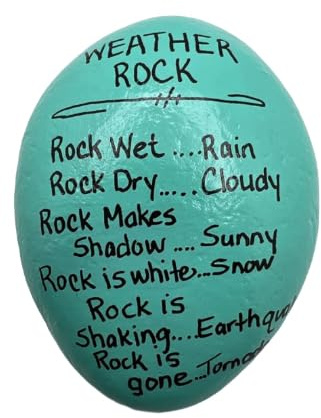 Weather Rock Decorative Hand Painted Rocks, Garden Stones, and Bricks for Indoor and Outdoor use (3-5) Medium (5-8) Large (Large)