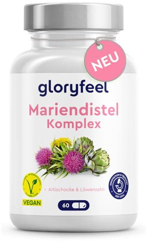 Mariendistel Artischocke Löwenzahn Komplex - 500mg Hochdosiert mit 80% Silymarin - Mit Desmodium im 4-Fach Komplex - 60 vegane Kapseln - Laborgeprüft, ohne Zusätze in Deutschland hergestellt