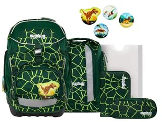 ergobag Pack Set ergonomischer Schulranzen Flexibel 6-teilig Set 1. Klasse Grundschule für Mädchen und Jungen