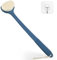 VANZAVANZU Limpiador de espalda para ducha, cepillo de baño con mango antideslizante de 43 cm de largo, cepillo corporal húmedo y seco para limpieza corporal, Azul