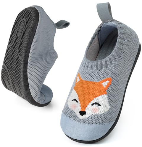 Comfyouth Pantofole per bambini e bambine, traspiranti, antiscivolo, per bambini, grigio., 27/28 EU