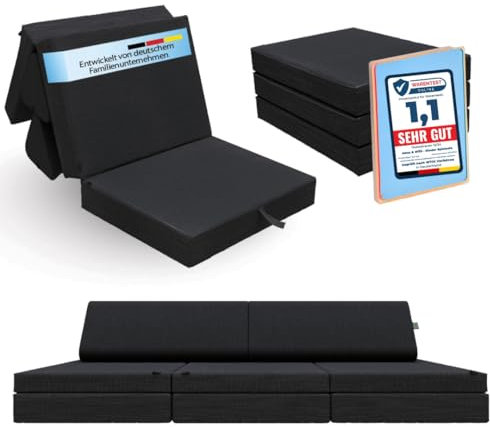 Alma & Willi Kindersofa - Kreatives Spielsofa | Schaumstoff Bausteine für fantasievolles Spielen drinnen | Große Kuschelcouch mit Schlaffunktion für das Kinderzimmer