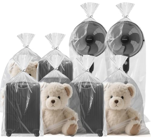 8 Piezas Bolsas de Almacenamiento Extra Grandes de Plástico Transparente, bolsas de plástico planas grandes, gruesas y duraderas, se aplican a edredones, maletas, juguetes